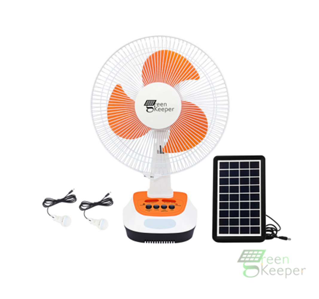 Kit Ventilateur Solaire 12 pouce+2 Lampes et Panneaux Solaire - GM